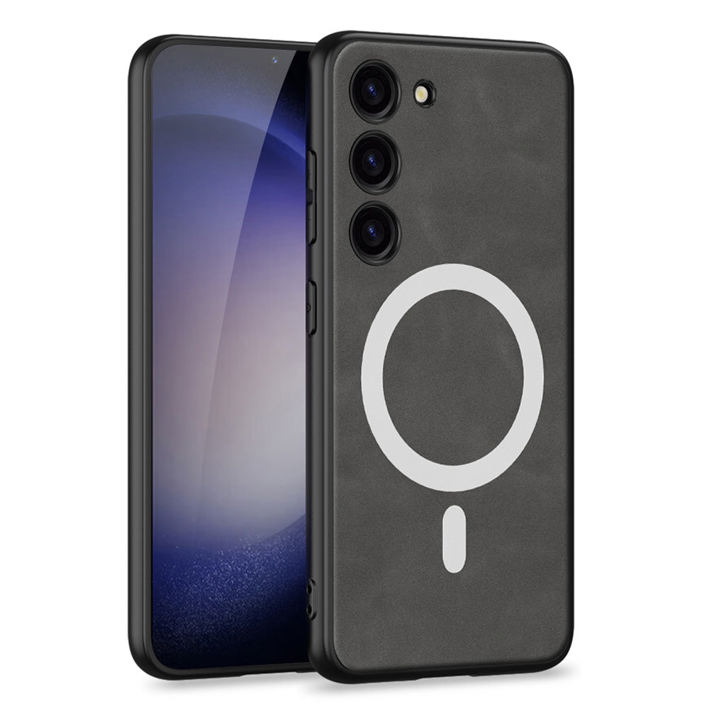 GKK For Samsung Galaxy S23 Matte Phone Case TPU PC PU Leather Coated Phone Shell Compatible with MagSafe Charger GKK For Samsung Galaxy S23 Matte Phone Case TPU PC PU Leather Coated Phone Shell Compatible with MagSafe Charger